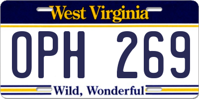 WV license plate OPH269