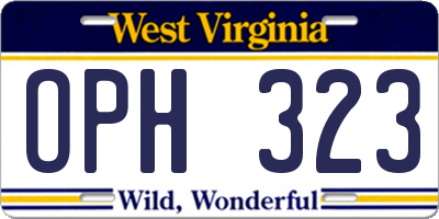 WV license plate OPH323
