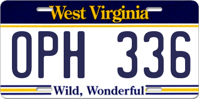 WV license plate OPH336