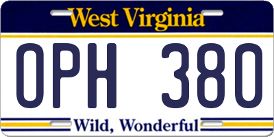 WV license plate OPH380