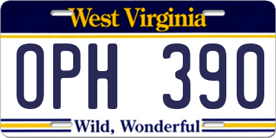 WV license plate OPH390