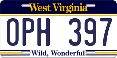 WV license plate OPH397