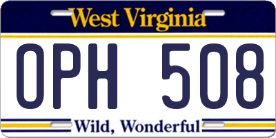 WV license plate OPH508