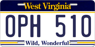 WV license plate OPH510