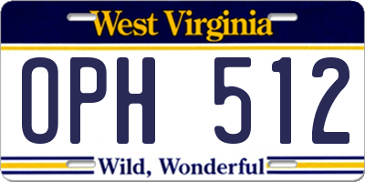 WV license plate OPH512
