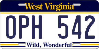 WV license plate OPH542