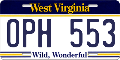 WV license plate OPH553