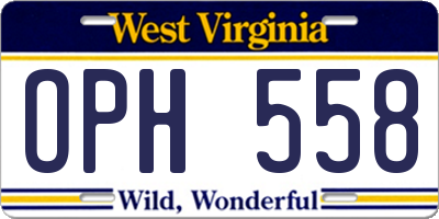 WV license plate OPH558