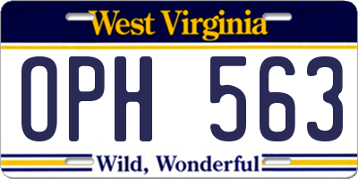 WV license plate OPH563