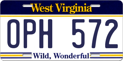 WV license plate OPH572