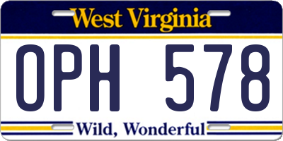 WV license plate OPH578