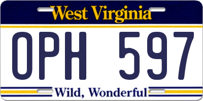 WV license plate OPH597