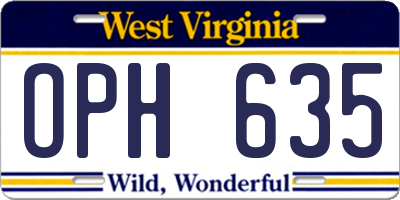 WV license plate OPH635