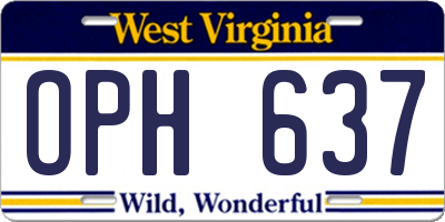 WV license plate OPH637