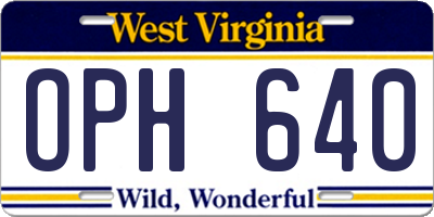 WV license plate OPH640