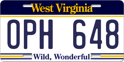 WV license plate OPH648