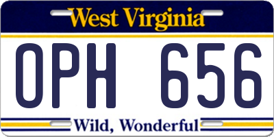 WV license plate OPH656