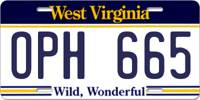 WV license plate OPH665