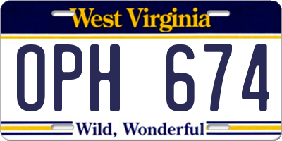 WV license plate OPH674