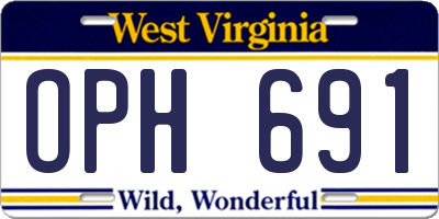 WV license plate OPH691
