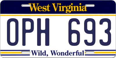 WV license plate OPH693