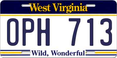 WV license plate OPH713
