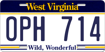 WV license plate OPH714