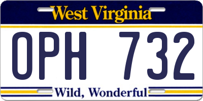 WV license plate OPH732
