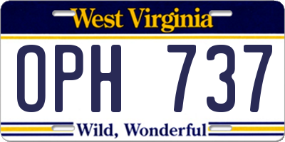 WV license plate OPH737