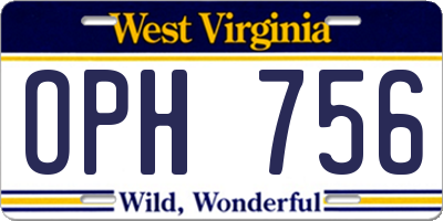 WV license plate OPH756