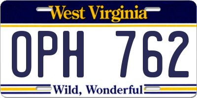 WV license plate OPH762