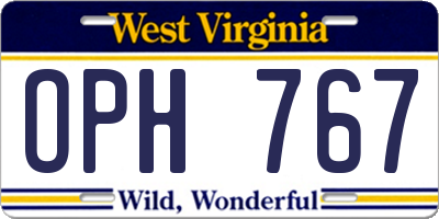 WV license plate OPH767