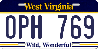 WV license plate OPH769