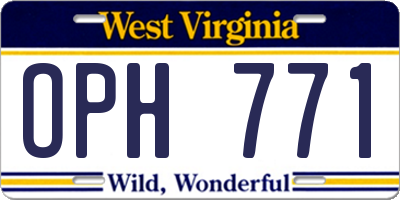 WV license plate OPH771