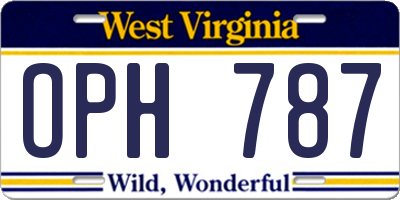 WV license plate OPH787