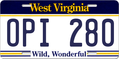WV license plate OPI280