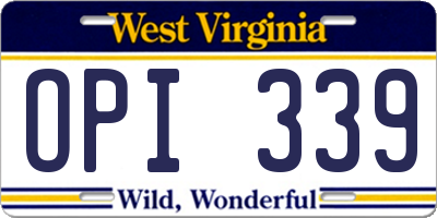 WV license plate OPI339