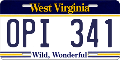 WV license plate OPI341