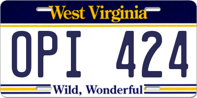 WV license plate OPI424