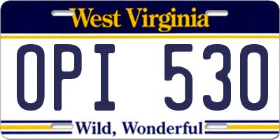 WV license plate OPI530