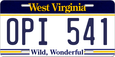WV license plate OPI541