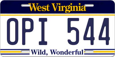 WV license plate OPI544