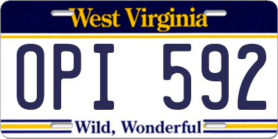 WV license plate OPI592