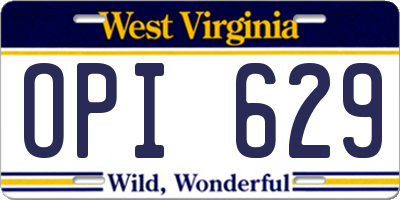 WV license plate OPI629