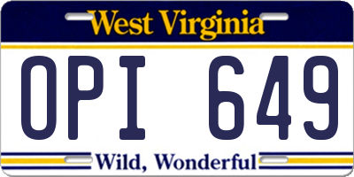 WV license plate OPI649