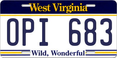 WV license plate OPI683