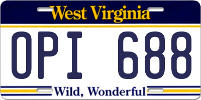 WV license plate OPI688
