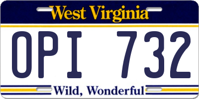 WV license plate OPI732