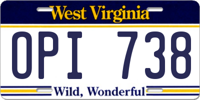 WV license plate OPI738