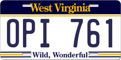 WV license plate OPI761